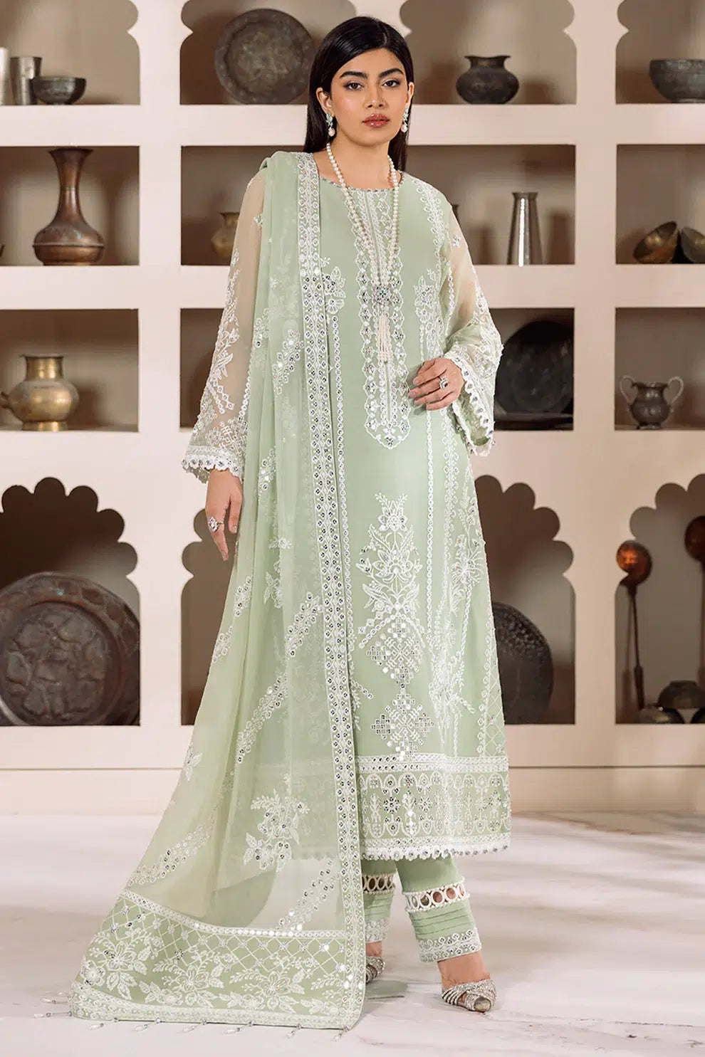 Alizeh | Dua Formals 23 | DUA-V01D04A- MEHRUNISA ( PISTA ) - Saira Saqlain