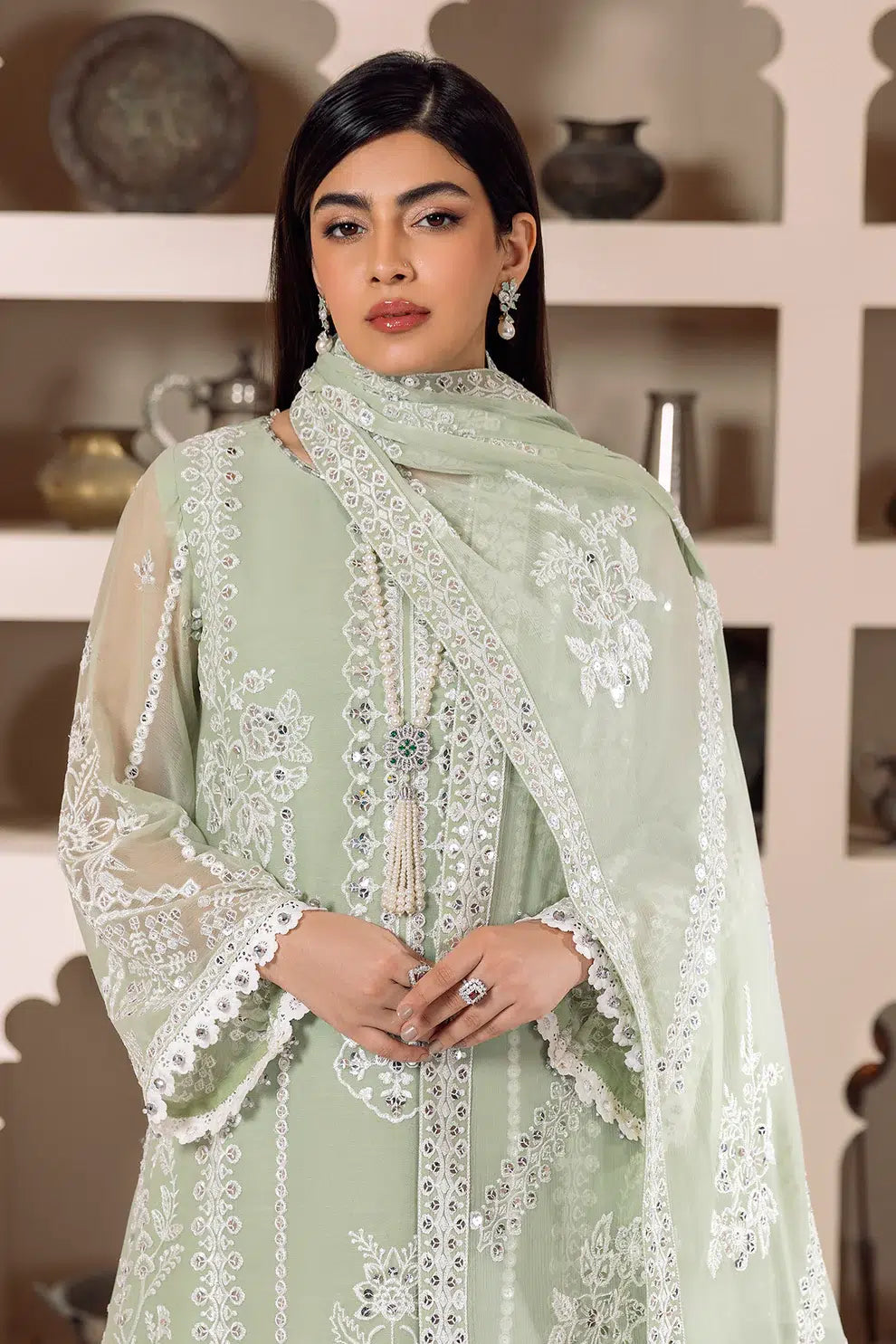 Alizeh | Dua Formals 23 | DUA-V01D04A- MEHRUNISA ( PISTA ) - Saira Saqlain