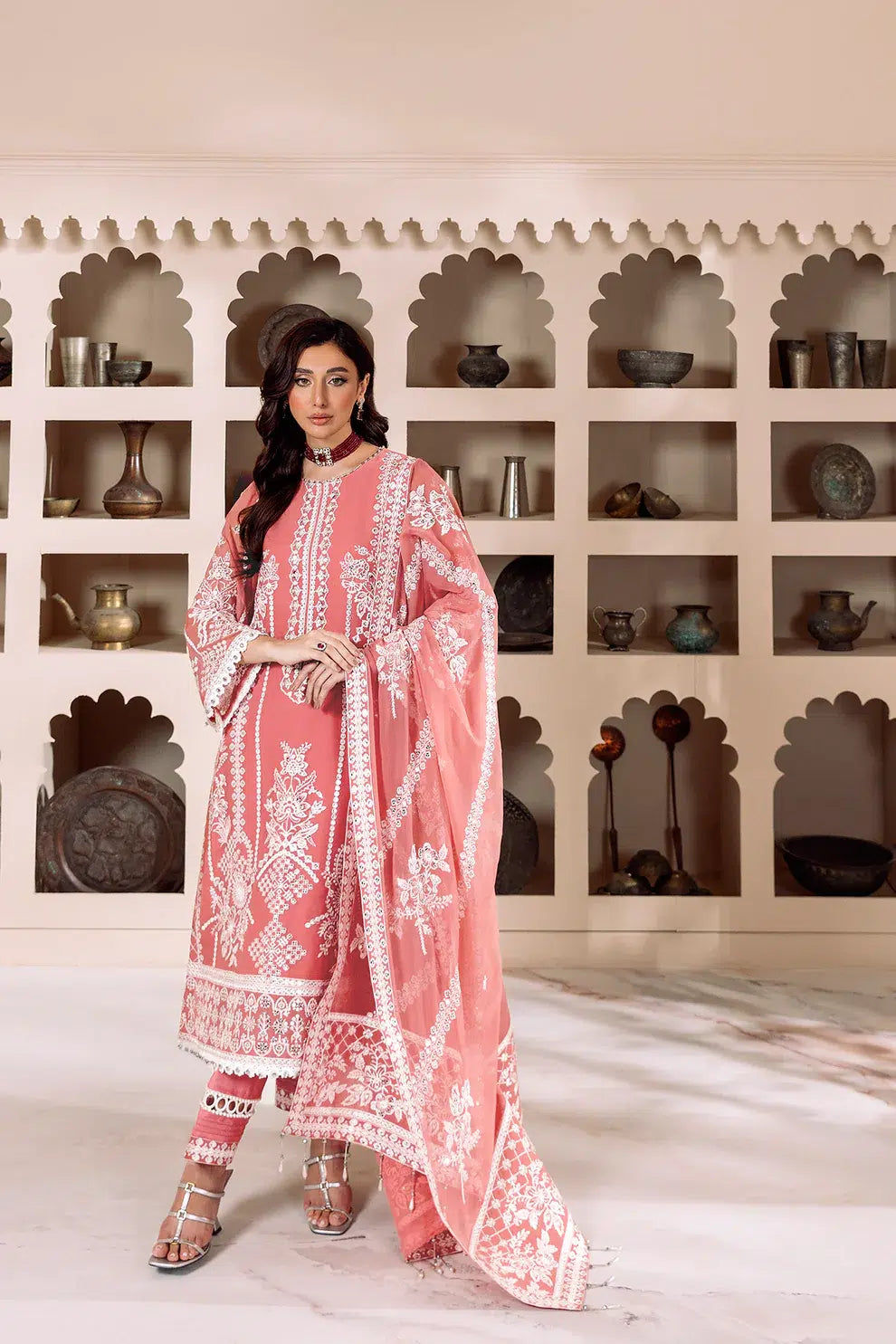 Alizeh | Dua Formals 23 | DUA-V01D04B- MEHRUNISA ( PINK ) - Saira Saqlain