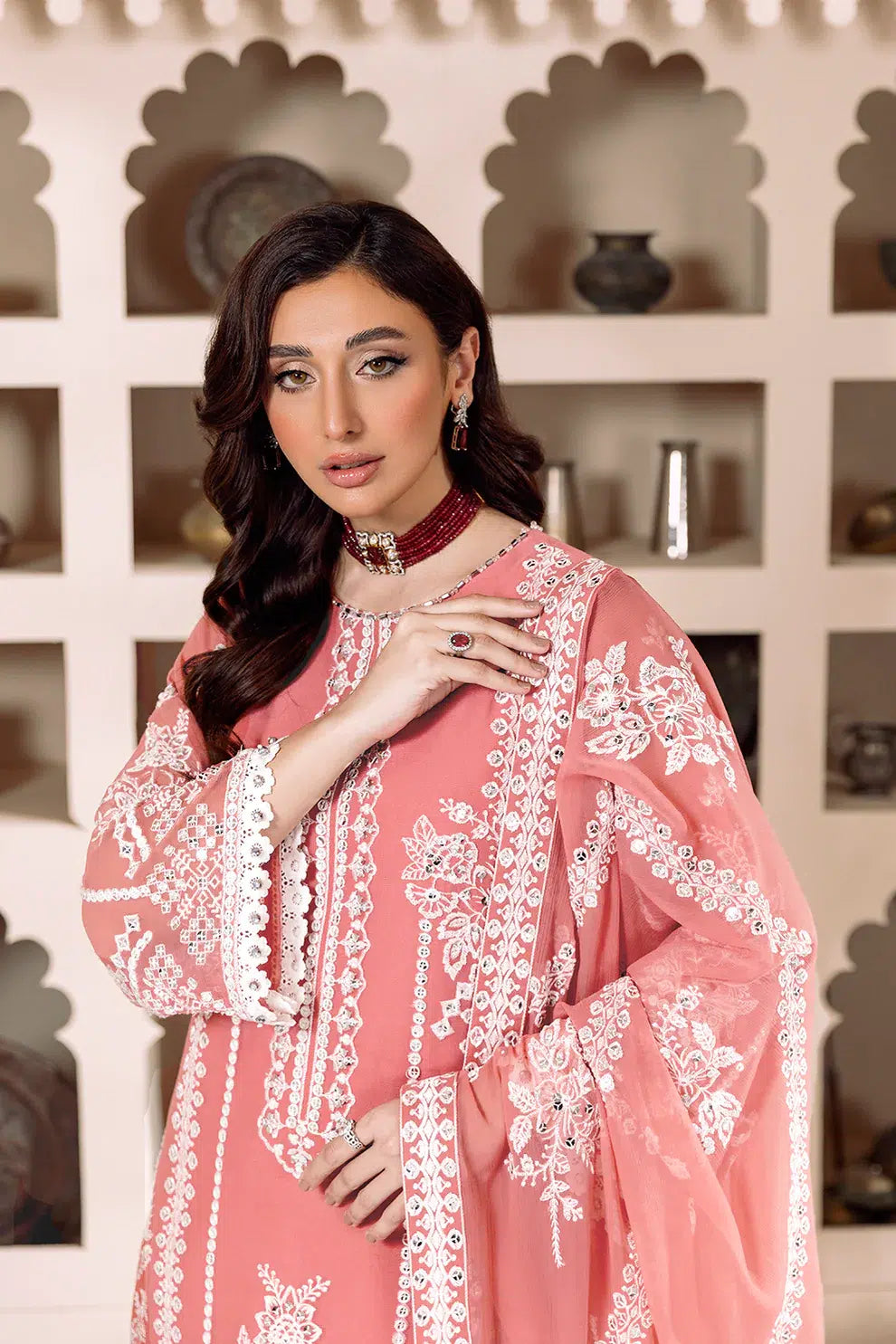 Alizeh | Dua Formals 23 | DUA-V01D04B- MEHRUNISA ( PINK ) - Saira Saqlain