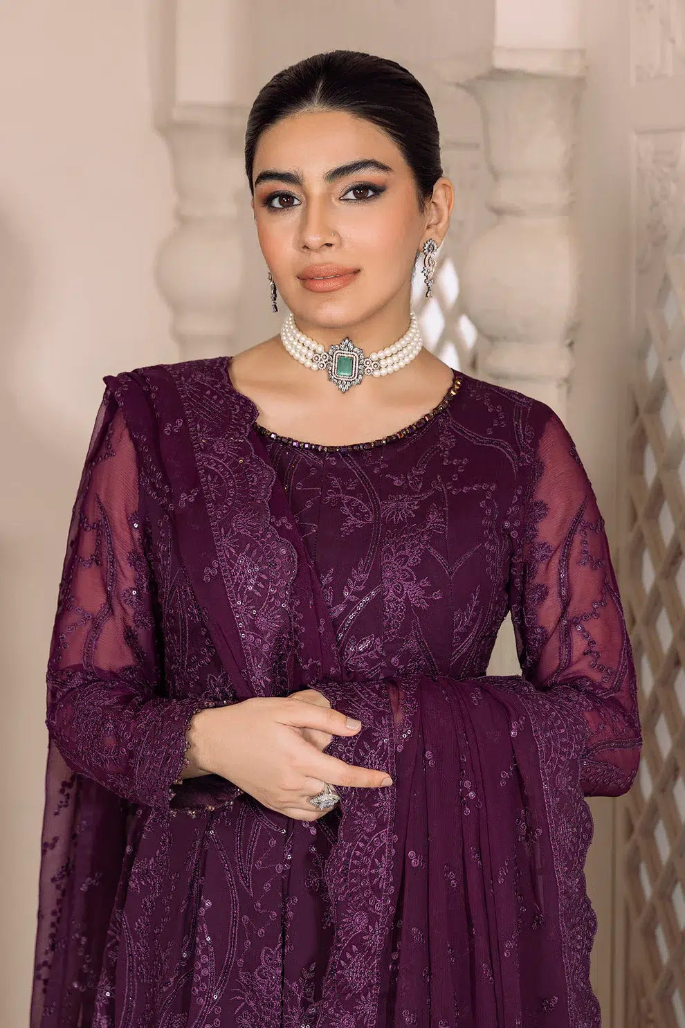 Alizeh | Dua Formals 23 | DUA-V01D03A- SYLVI ( PURPLE ) - Saira Saqlain