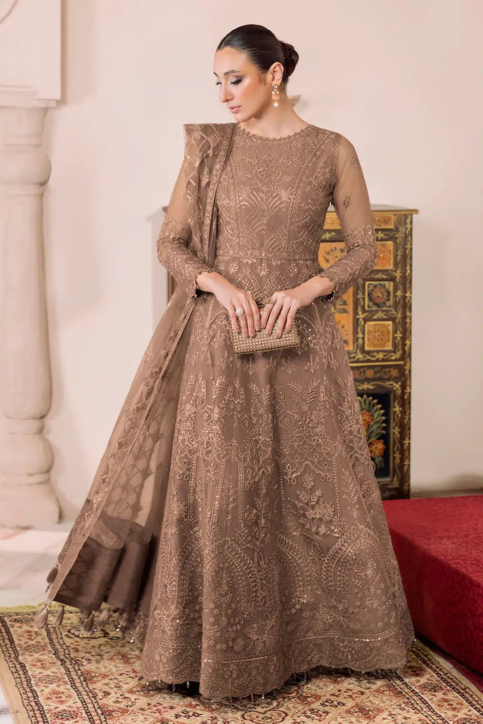 Alizeh | Dua Formals 23 | DUA-V01D05B- RYAN ( BEIGE ) - Saira Saqlain