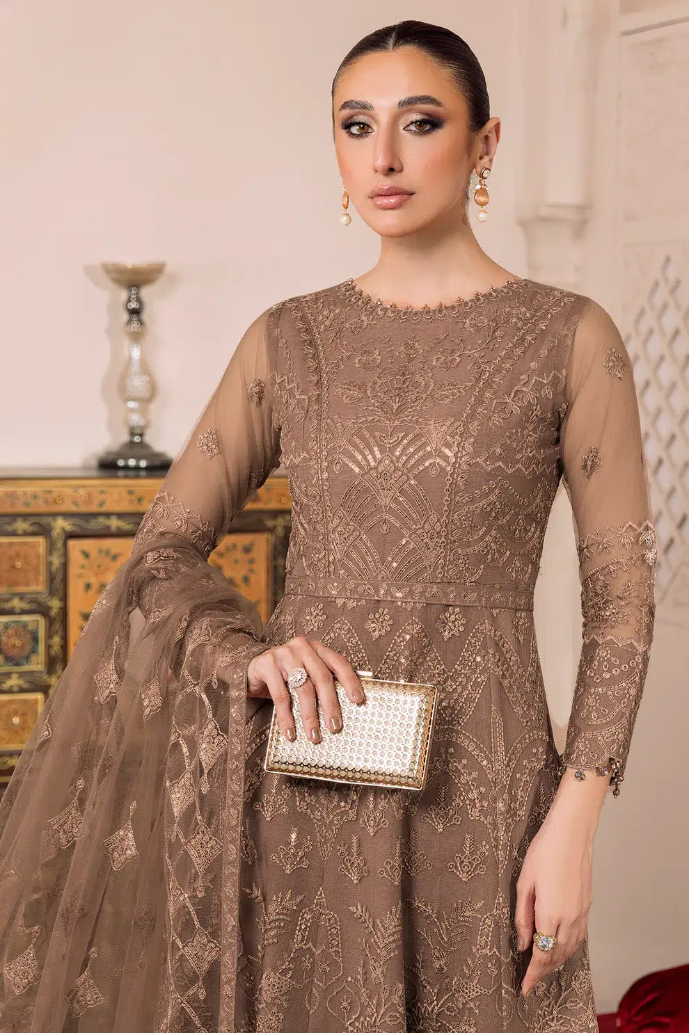 Alizeh | Dua Formals 23 | DUA-V01D05B- RYAN ( BEIGE ) - Saira Saqlain