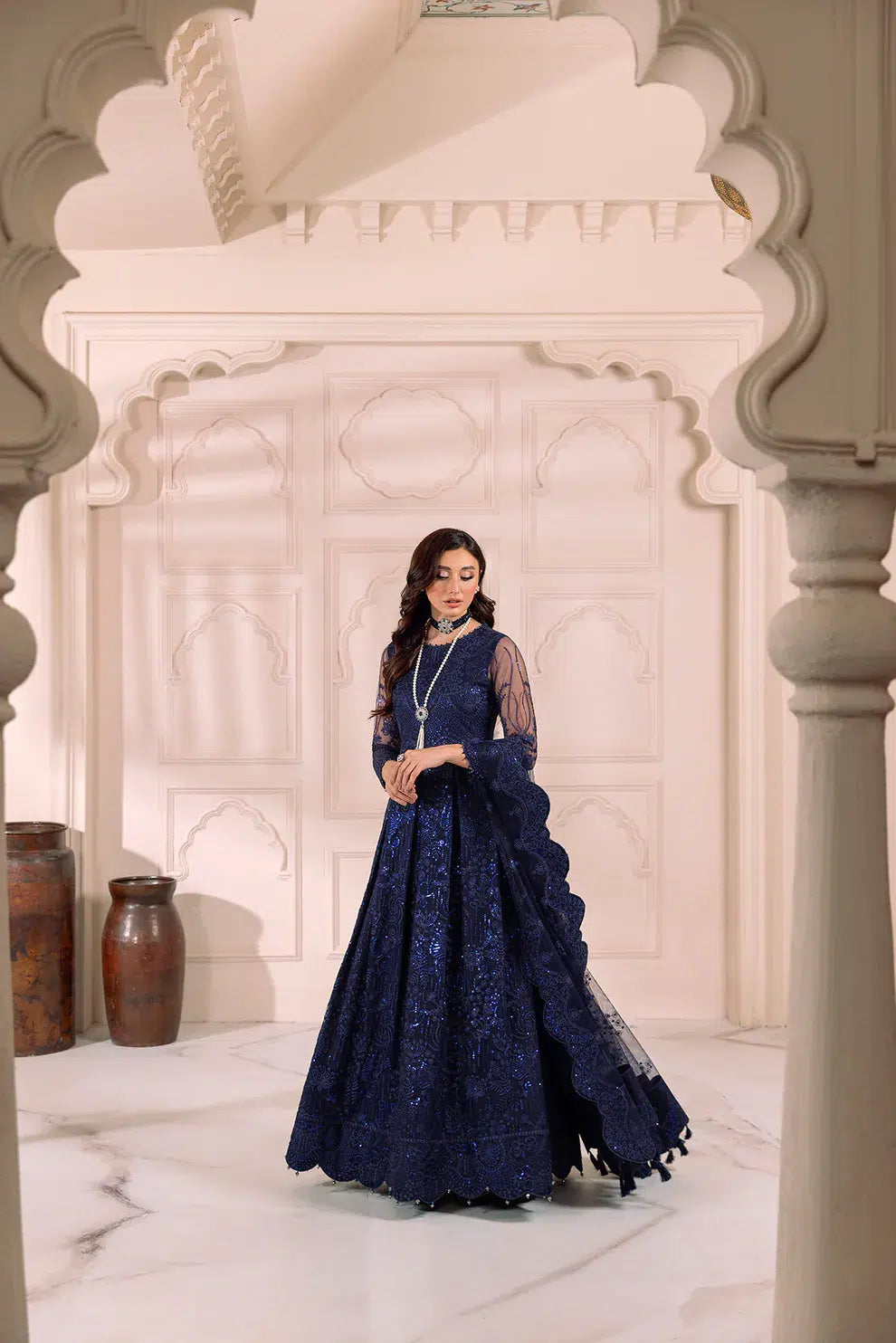 Alizeh | Dua Formals 23 | DUA-V01D01A- KHIRAD ( BLUE ) - Saira Saqlain