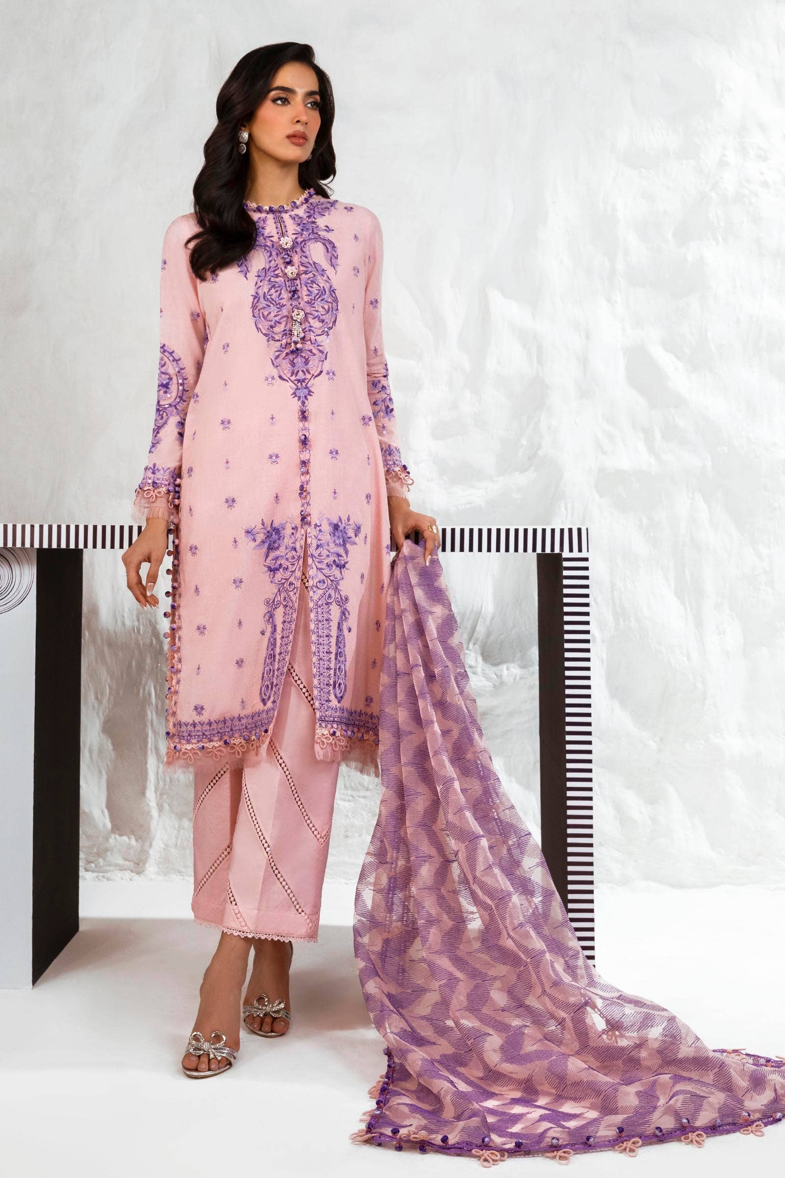 Sana Safinaz | Muzlin Summer 24 | 009B-CT - Saira Saqlain