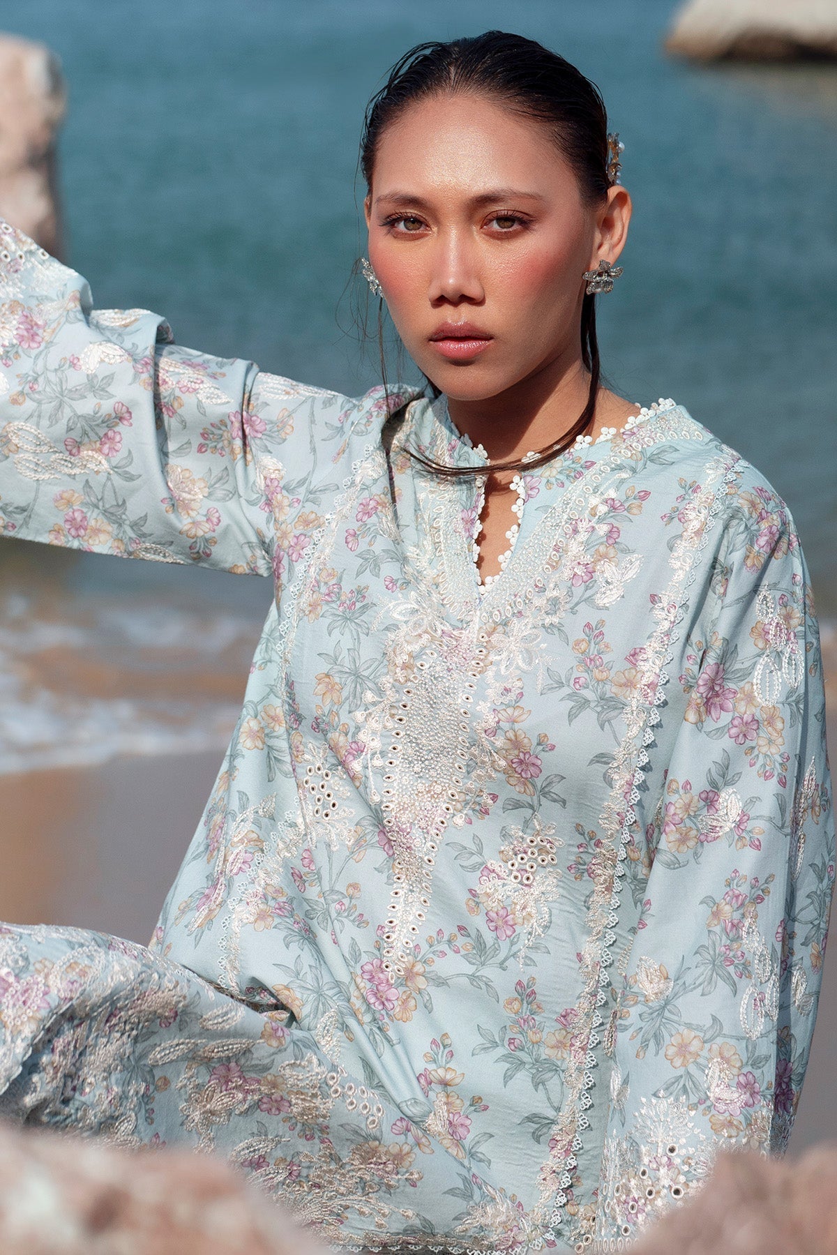 Afrozeh | Summer Together 25 | Aquamarine - Saira Saqlain